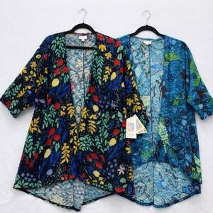 LuLaRoe Lindsay Kimono Bundle Size Small Floral Lightweight Cardigan Set